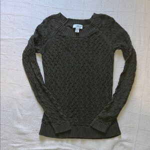 LOFT Women's Textured Dark Green Sweater